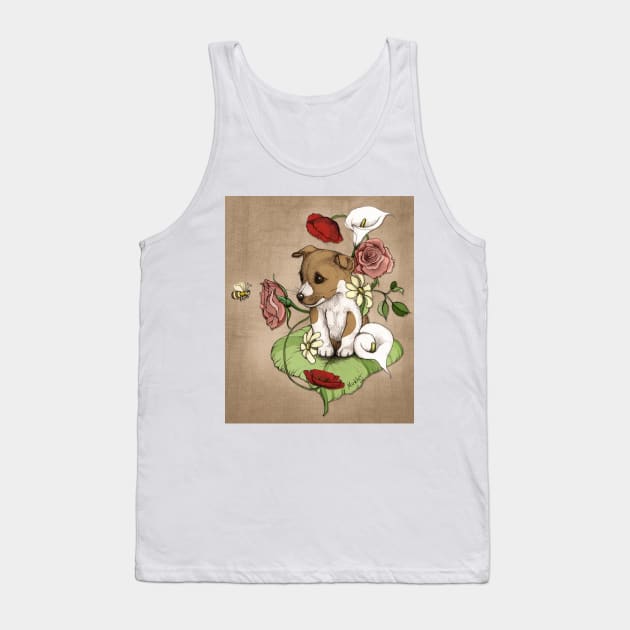 Puppy Posie Tank Top by micklyn